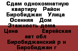 Сдам однокомнатную квартиру › Район ­ Биробиджан › Улица ­ Осенняя › Дом ­ 15 › Этажность дома ­ 5 › Цена ­ 10 000 - Еврейская авт.обл., Биробиджанский р-н, Биробиджан г. Недвижимость » Квартиры аренда   